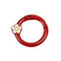Red flower spring snap hook carabiner ring for DIY keychains and bags - Red