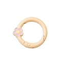 Creamy white spring ring with purple floral charm for DIY keychain accessories - Grapefruit
