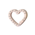 Pink heart-shaped spring clasp with rhinestones for DIY keychain and bag accessory - Grapefruit