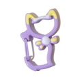 Llavero con forma de gato morado claro con detalles en amarillo y blanco - Violeta Claro