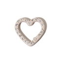 Moschettone cuore beige crema con strass bianchi per accessori portachiavi DIY - colore tè al latte