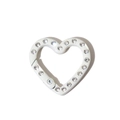 Anello a molla bianco a forma di cuore con strass brillanti per portachiavi DIY - Beige