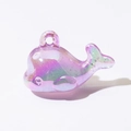 Luminous purple whale pendant with gradient iridescent bubble jelly finish for DIY charm - Luminous Shimmer Purple