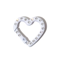 Chiusura a cuore bianca con strass per portachiavi fai da te e accessori di gioielli - Bianco