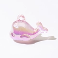 Luminous jelly whale charm with iridescent purple and yellow pearl finish for DIY jewelry - Luminous Shimmer Pink
