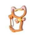Orange cat shaped spring ring metal clasp for DIY keychains and bag accessories - Orange