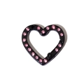 Moschettone a cuore nero con strass rosa per accessori fai-da-te e portachiavi - Nero (con strass rosa)