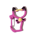 Cat-shaped pink painted metal spring snap hook for DIY keychains and accessories - Rose Red