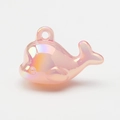 Pink iridescent glow-in-the-dark whale pendant accessory for DIY phone chains - Jelly Pink