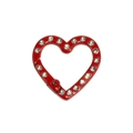 Anello a molla a cuore rosso con strass incastonati per portachiavi fai-da-te - Rosso