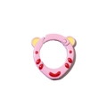Pink cartoon tiger spring ring buckle with yellow ear detail for DIY keychains - Peach