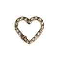 Anello con moschettone a cuore dorato con brillanti strass in cristallo trasparente - oro kc