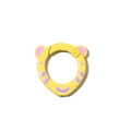 Yellow cartoon bear spring ring clip with purple spots for DIY keychain accessories - Yellow
