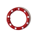 Red spring gate ring with white polka dots for DIY keychains and bags - 25mm / Red