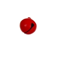 Polished bright red metal bell charm accessory with a horizontal slit for DIY jewelry crafts - Red