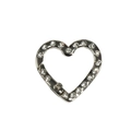 Anello a molla a forma di cuore argento con strass per portachiavi fai-da-te - K bianco