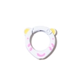 Cartoon tiger spring ring buckle in white with yellow ears for DIY keychains - White