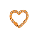 Anello a molla arancione a forma di cuore con strass per portachiavi fai da te - Arancione