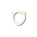Round cream bear spring ring clasp with yellow ears and mint dots for DIY keychains - Beige