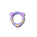 Purple cartoon bear spring ring clasp with yellow dots for DIY keychain and bag accessories - Violet