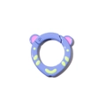 Purple cartoon bear spring ring clasp with pink ears and green spots for DIY keychains - Taro Purple