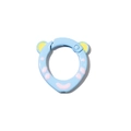 Blue cartoon bear-shaped spring gate ring DIY keychain connector with pink accents - Blue
