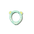 DIY accessory spring ring clasp featuring a green cartoon bear head for keychains - Green