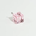 Pendentif glaçon rose translucide avec anneau argenté pour la création de bijoux - Rose Haute Transparence