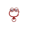 Red frog-shaped alloy spring clasp with 360-degree rotating ring for DIY keychains - Red