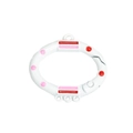 Weißer Emaille-Karabiner mit rosa Punkten und drei Ringen für DIY-Schlüsselanhänger - Laterne / Weiß