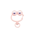 Pink cartoon eye shaped alloy spring ring with swivel connector for DIY keychains - Light Pink
