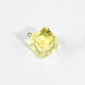 Pendentif glaçon miniature en résine jaune transparente avec anneau en métal argenté - Jaune Haute Transparence
