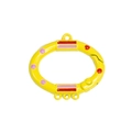 Gelbe Legierung Karabinerhaken oval mit lila Punkten für DIY Schlüsselanhänger Schmuck - Laterne / Gelb