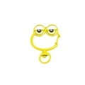 Yellow cartoon frog eye spring ring keychain clasp with 360-degree swivel hook - Yellow