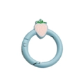 Light blue round spring ring with pink strawberry charm DIY connector clasp - Light Blue