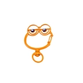 Bright orange alloy spring ring buckle with cartoon big eyes for DIY keychain accessories - Orange