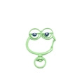 Light green frog eye alloy spring ring keychain hook with swivel connector ring - Green