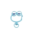 Light blue monster keychain hook with spring buckle and swivel ring for DIY crafts - Blue