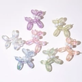 Iridescent neon resin balloon dog charms in seven colors for DIY jewelry and keychain crafts - Without Pearl / Luminous Mix (White Pearl)