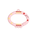 Rosa legierter ovaler Federverschluss mit bunten Punkten und Streifen für DIY-Schmuck - Laterne / Pfirsich