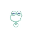 Mint green frog spring clasp with evil eye design and 360-degree rotating base - Emerald Green