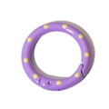Violetter Federring mit gelben Punkten für DIY-Schlüsselanhänger und Taschenzubehör - 25mm / Dunkellila