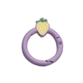 Light purple round spring ring clasp with a small yellow strawberry DIY accessory - Light Purple