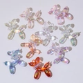 Luminous rainbow balloon dog charms for DIY crafts and jewelry making accessories - Without Pearl / Transparent Random Mix (Transparent Bead)