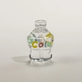 Mini ciondolo a forma di bottiglia di cola con liquido e microsfere colorate all'interno - Bianco trasparente