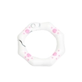 Anillo de resorte blanco con patrón de pata de gato rosa para llaveros DIY - Blanco
