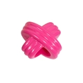 Hot pink acrylic X-shaped cross bead with ribbed texture for DIY jewelry making - Prepared By / Rose Red