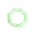 Anillo de resorte estilo bambú verde claro con huellas de gato rosa para llaveros - Verde claro