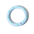 Hellblauer Schnappring mit grünen Punkten, runder Karabiner aus Legierung für DIY - 25mm / Hellblau