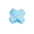 Light blue X-shaped acrylic bead with parallel textured lines for DIY jewelry making - Prepared By / Blue